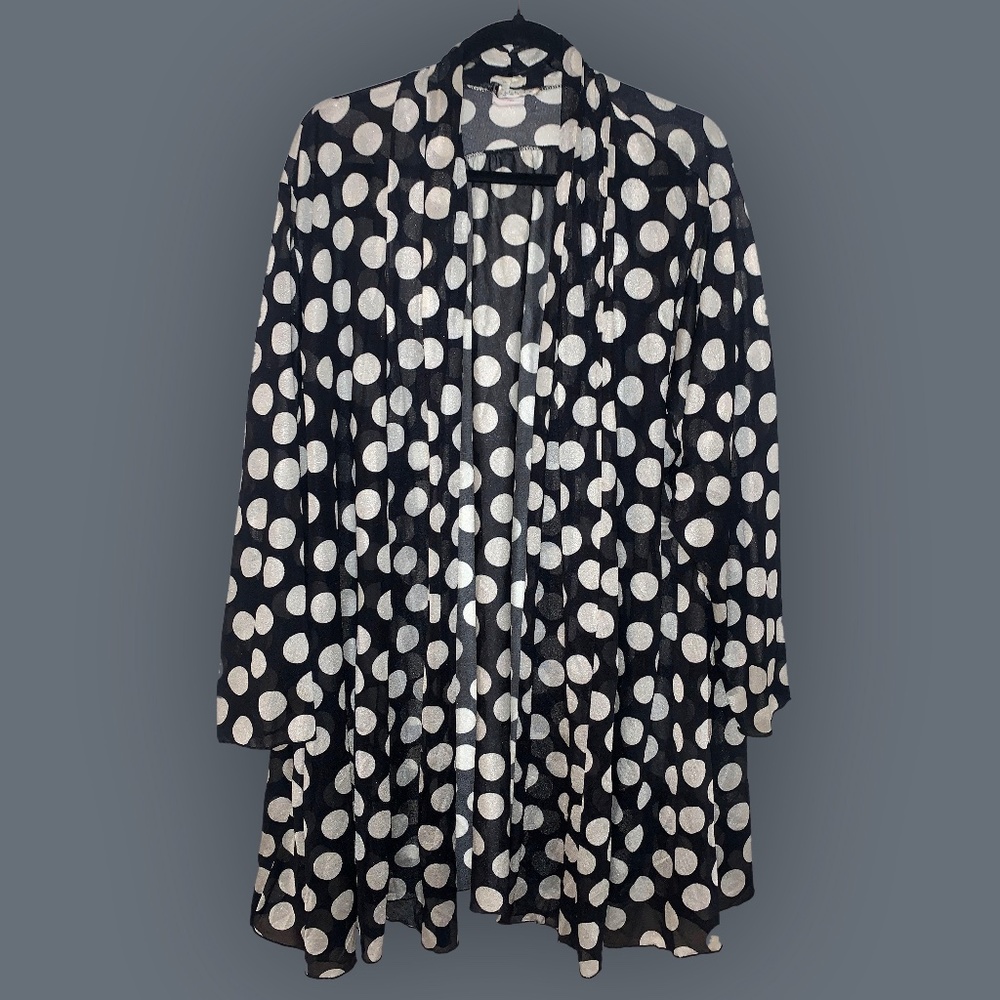 Oscar de la Renta Polka Dot Cover Up/Cardigan